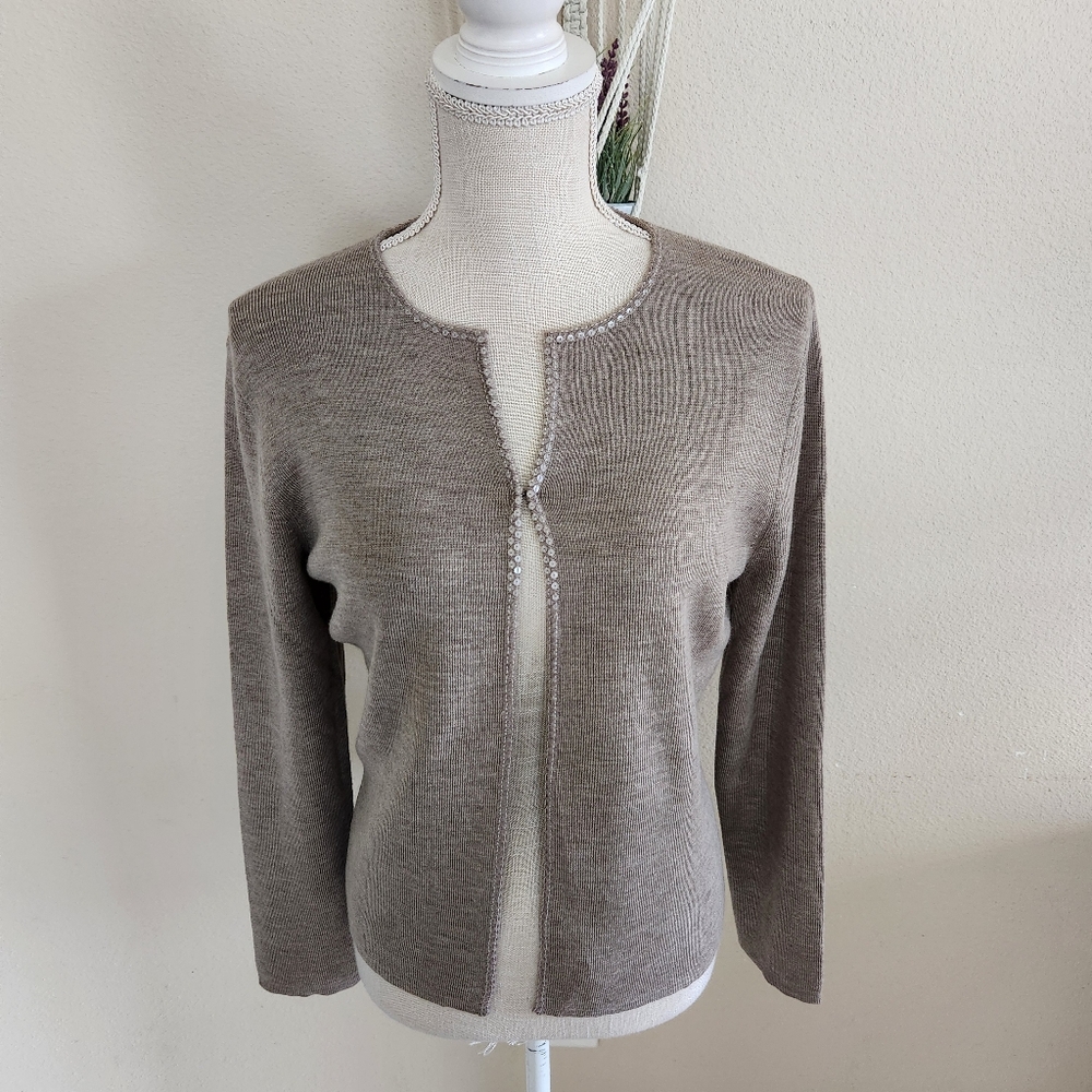 Pendleton Merino Wool Long Sleeve Open Sweater Size Small Sequins